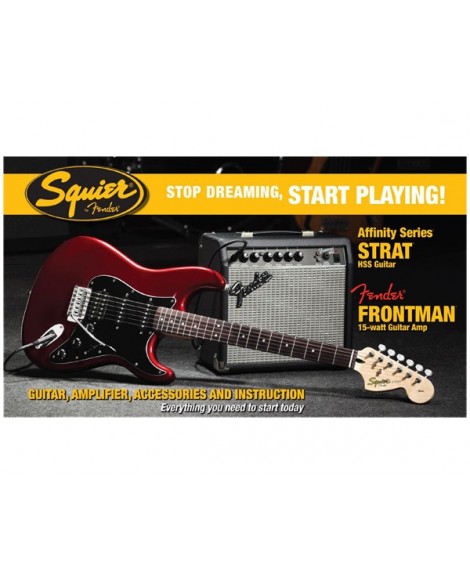 Pack Guitarra Eléctrica Squier Affinity Strat HSS Frontman 15-G