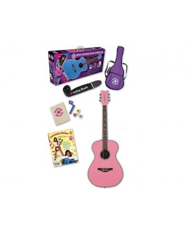 Pack Guitarra Acústica Daisy Rock Pixie Starter Pack Pink