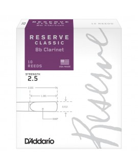 Caja 10 Cañas Clarinete Organic Reserve Classic by D'Addario 2½